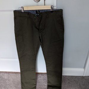 Men's chinos JCrew stretch slim 484 olive army green 32x30